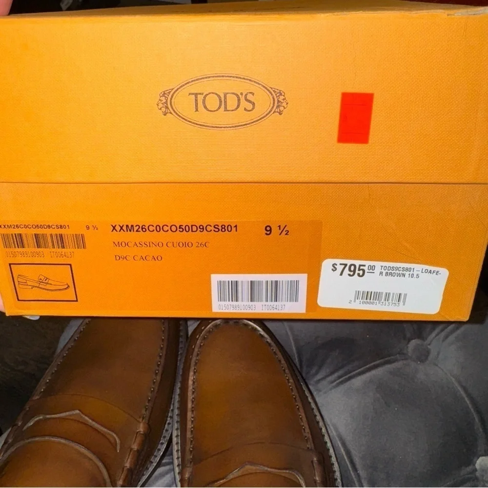 New Size 10.5 (UK 9.5) Tod’s Mocassino Loafers Brown Leather